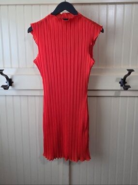 House of Harlow Red Pleated Midi Dress